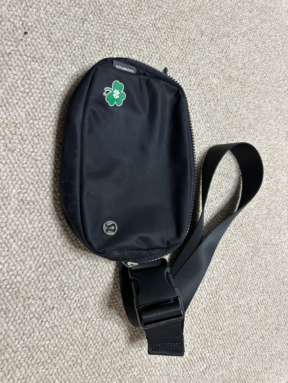 lululemon athletica Black Sling Belt Bag with Notre Dame logo